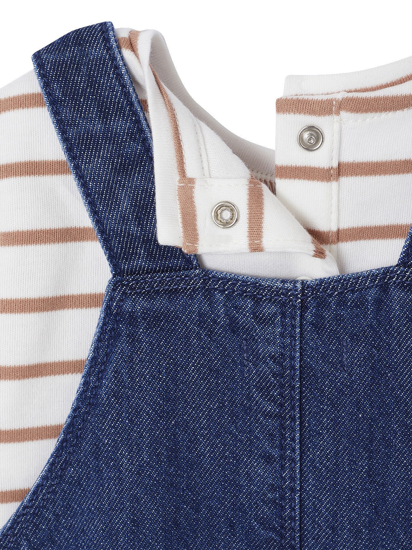 vertbaudet Shirt & Hose Baby-Set: Body, Latzjeans & Halstuch