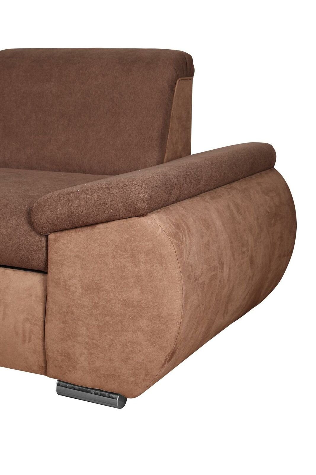 L-Form Made Ecksofa in Bettfunktion Sofa Europe Sofa Couch, Stoff Design Braunes JVmoebel mit Couch