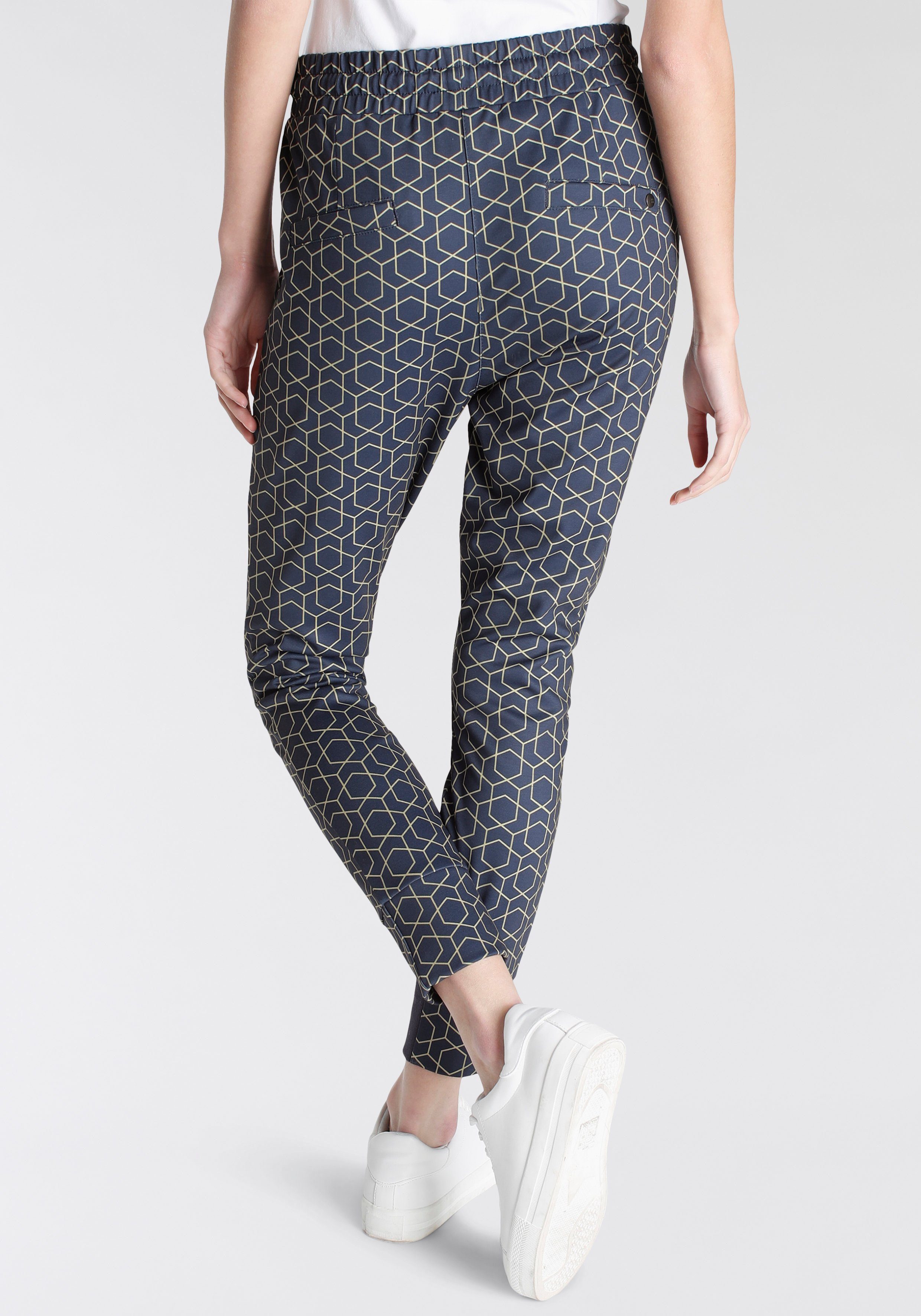 Pants lockerem mit Zhrill FABIANA blau-gemustert Schritt Jogger