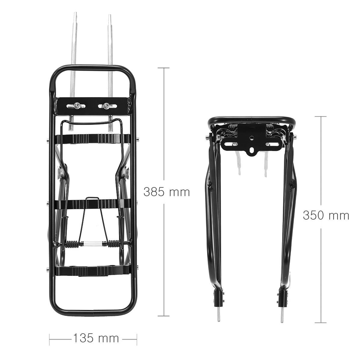 MidGard Fahrrad-Gepäckträger mit Rücklichthalterung verstellbar f. 26 - 28 Zoll Fahrradgepäckträger, aus Aluminiumlegierung, belastbar bis maximal 25 kg – Bild 4 von 5