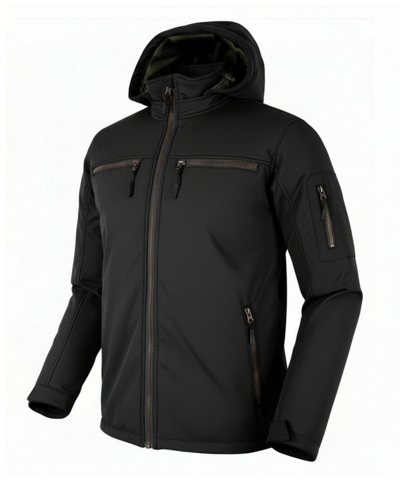 MDM Motorradjacke Herren Motorradjacke Softshelljacke mit Protektoren Aramid Verstärkung Softshell Motorradjacke mit Aramid-Verstärkung, 5 Protektoren