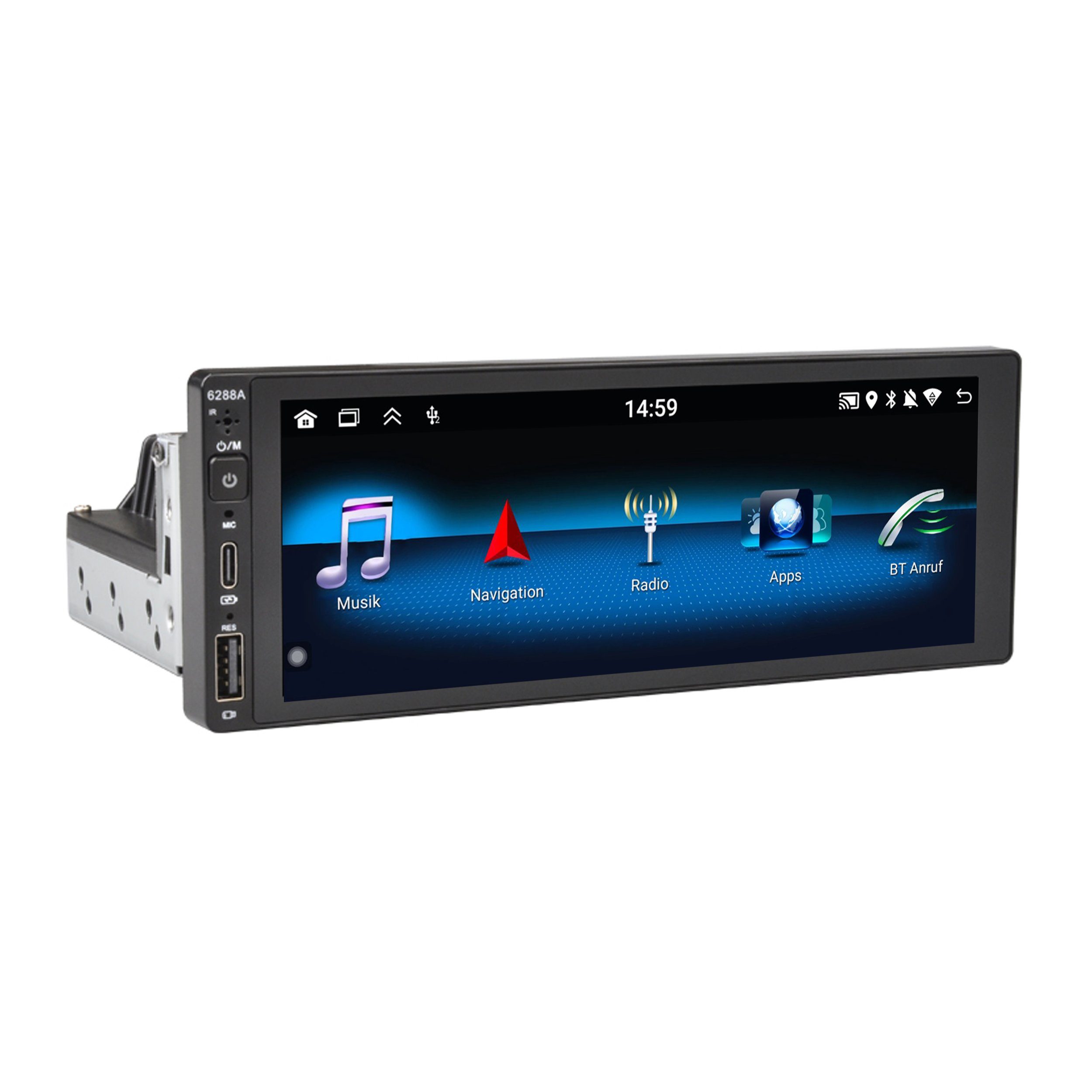 1 DIN Universal 6.9" Touchscreen Android Autoradio CarPlay AndroidAuto Einbau-Navigationsgerät