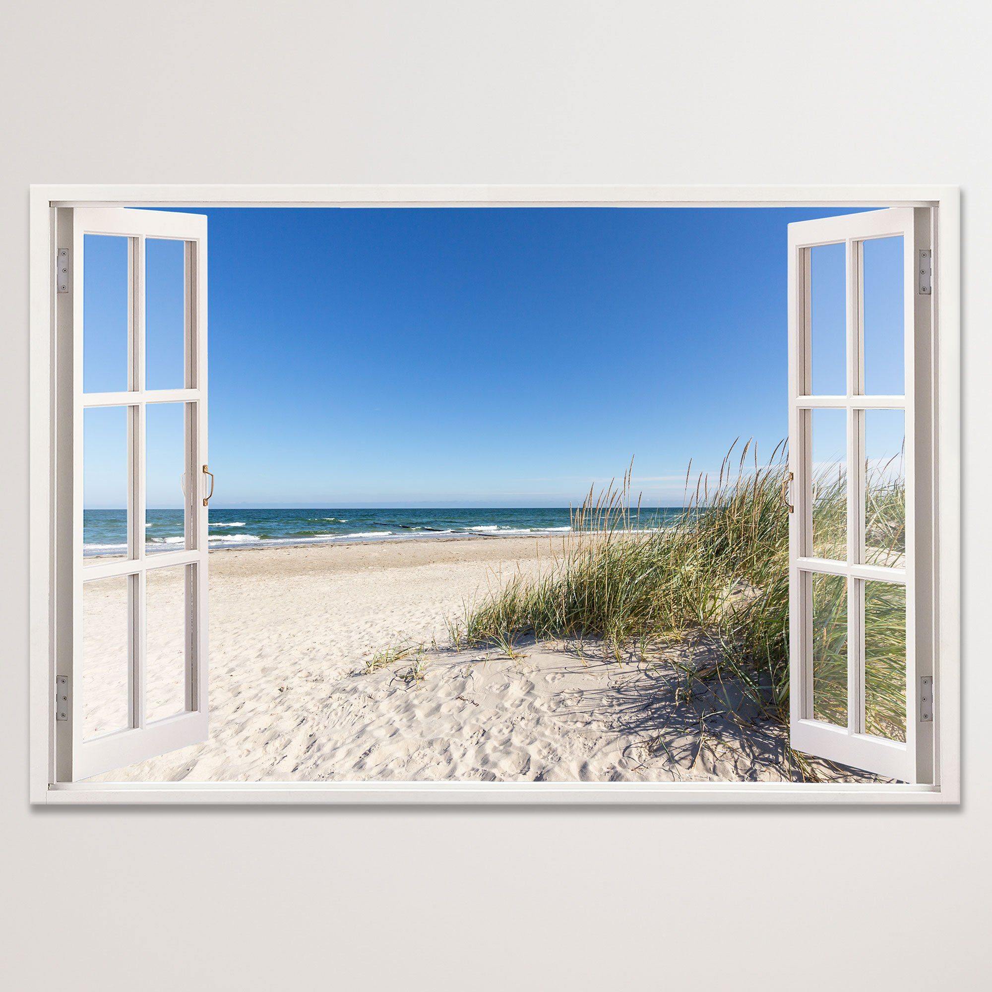 WallSpirit Leinwandbild "Fenster mit Aussicht", Ostsee günstig online kaufen