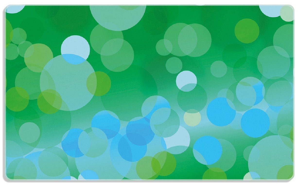 ESG-Sicherheitsglas, Grüne Frühstücksbrett 1-St), und - Gummifüße Wallario (inkl. Muster, 14x23cm rutschfester blaue 4mm, harmonisches Kreise