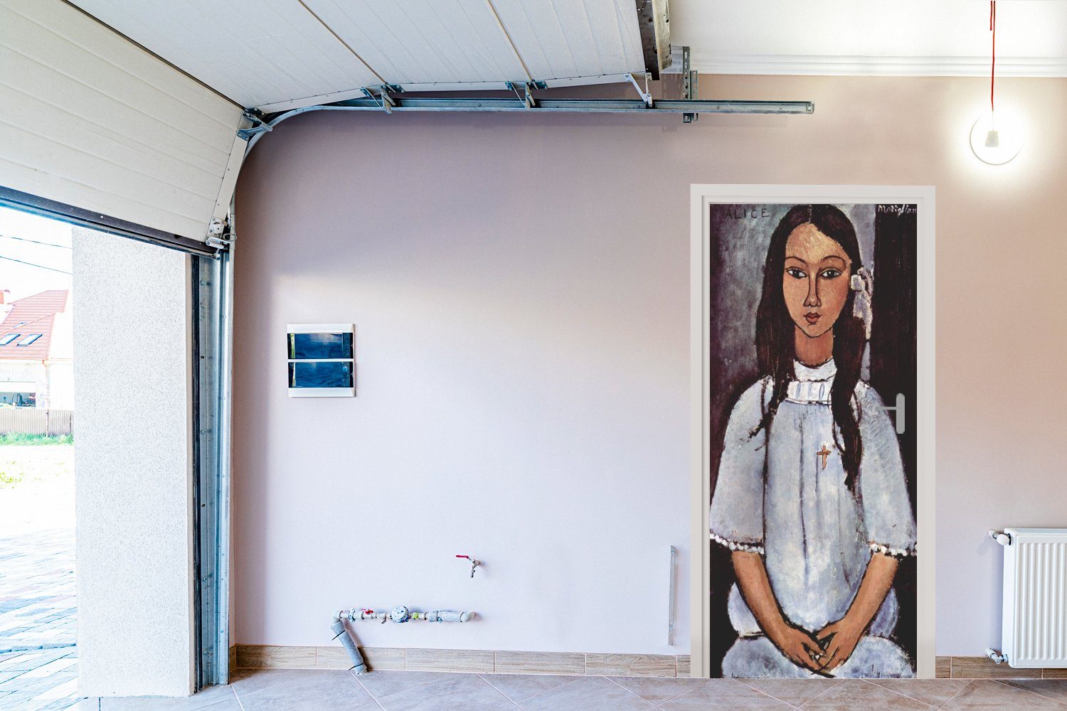 Gemälde Tür, Amedeo von für Matt, (1 St), Türaufkleber, cm - Alice bedruckt, Türtapete Fototapete MuchoWow Modigliani, 75x205