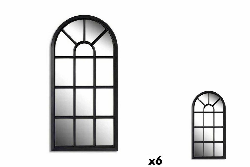 Gift Decor Spiegel Wandspiegel Fenster Schwarz Glas Kunststoff 34,5 x 2,5 x  69,5 cm 6 Stü