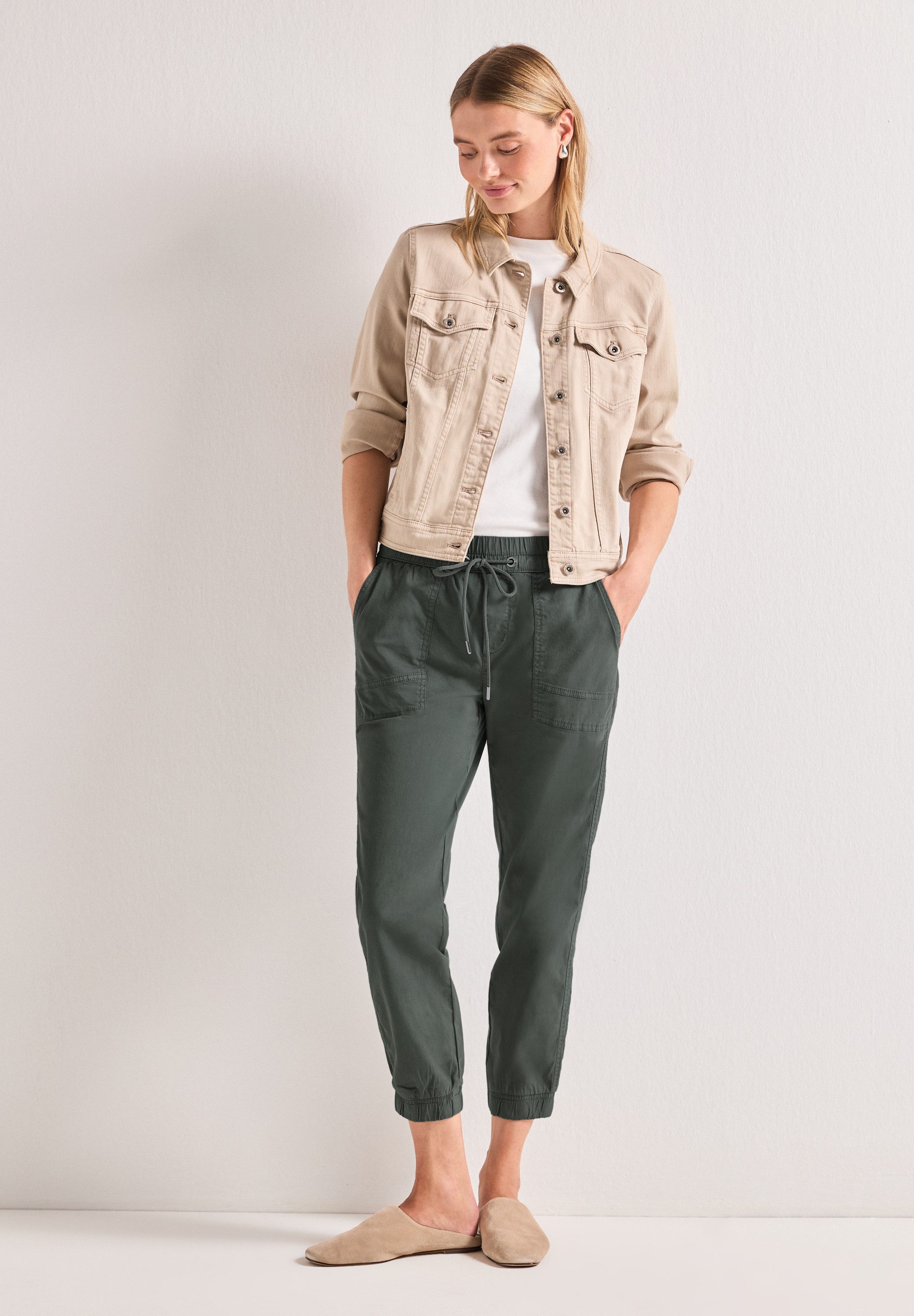 STREET ONE Jogger Pants aus Baumwolle mit Stretchanteil