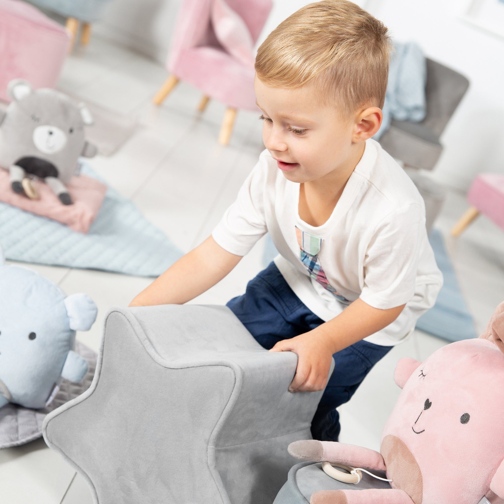 roba® Kinderhocker Lil Sofa, bequemer Hocker mit Samtstoff günstig online kaufen