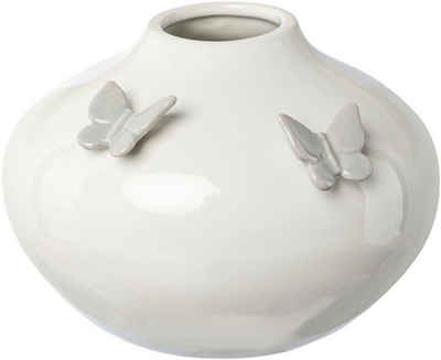 Creativ home Tischvase Frühling (1 St), Vase mit 3D-Schmetterlingen, aus Keramik