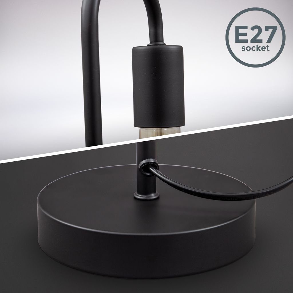 B.K.Licht Tischleuchte Tischlampe Retro Schwarz Metall günstig online kaufen