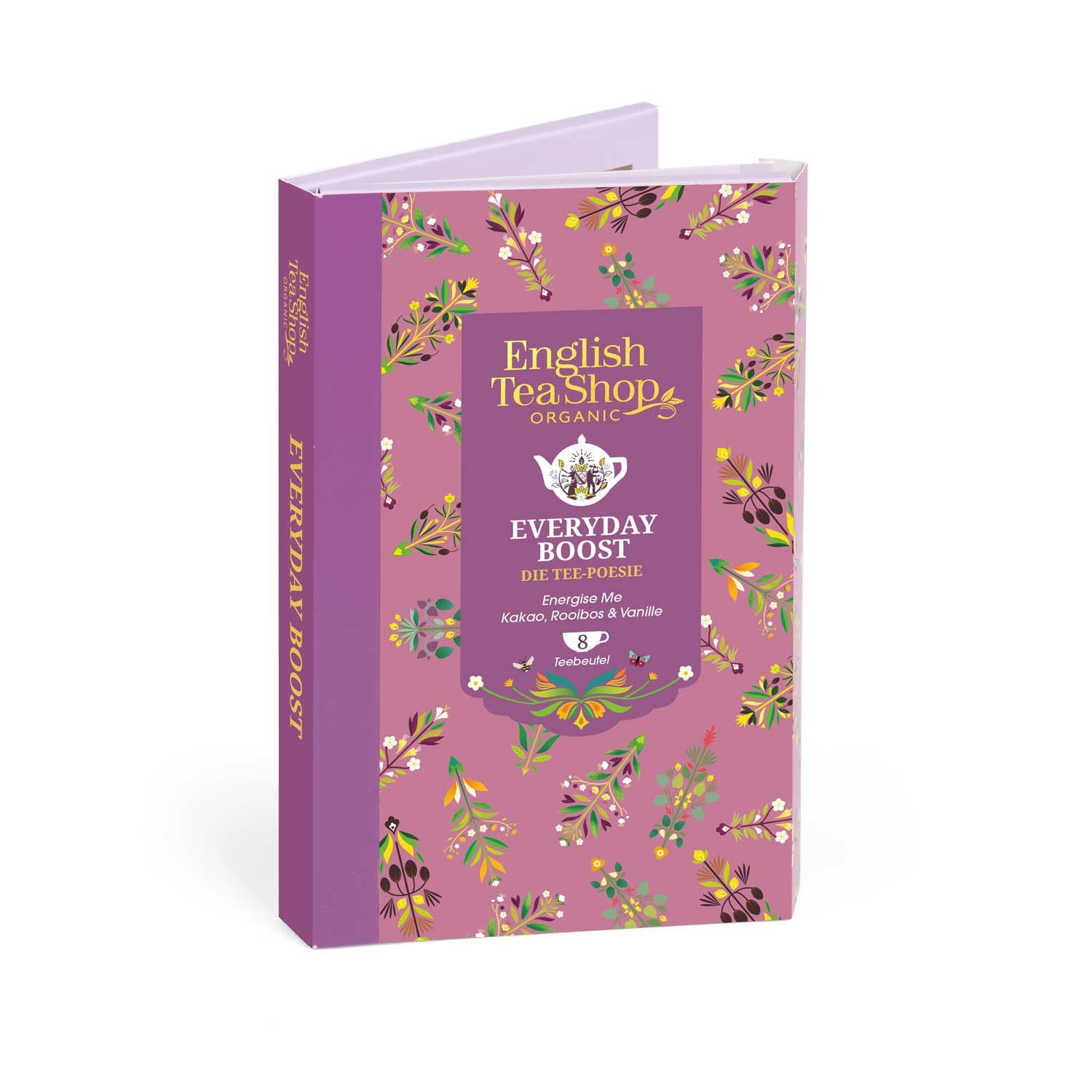 English Tea Shop Tee Geschenk Tee-Poesie "Everyday Boost", 8 Teebeutel, BIO, Zwei hervorragende energiegeladene aber koffeinfreie Tees.