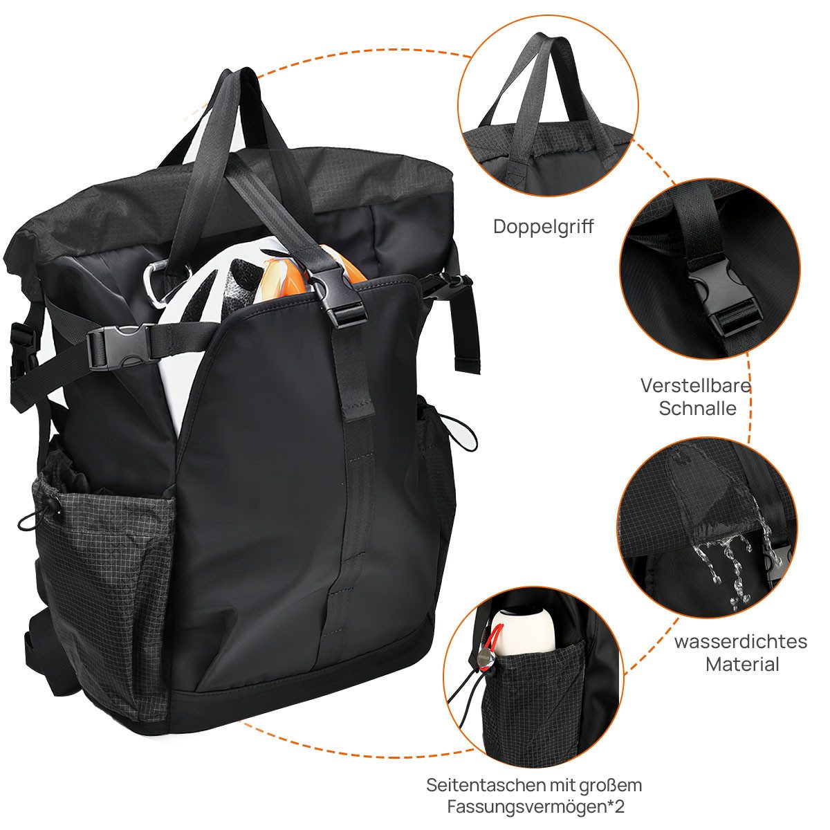 NULSTA Reiserucksack Hochwertiger Leichter Rolltop Rucksack günstig online kaufen