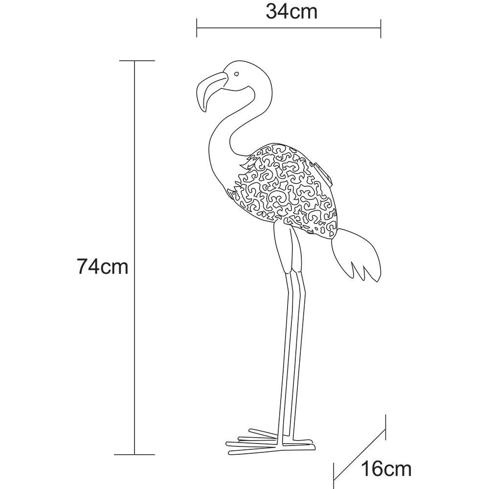 fest Flamingo Erdspieß 2x Steh Stand Solar etc-shop LED verbaut, Dekofigur, Deko Leuchten LED LED-Leuchtmittel Außen