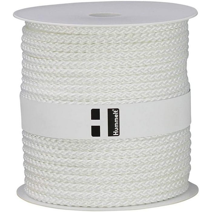 Hummelt® Universalseil Seil (Polyesterseil 6mm weiß) versch. Längen 50m 100m 200m auf Rolle