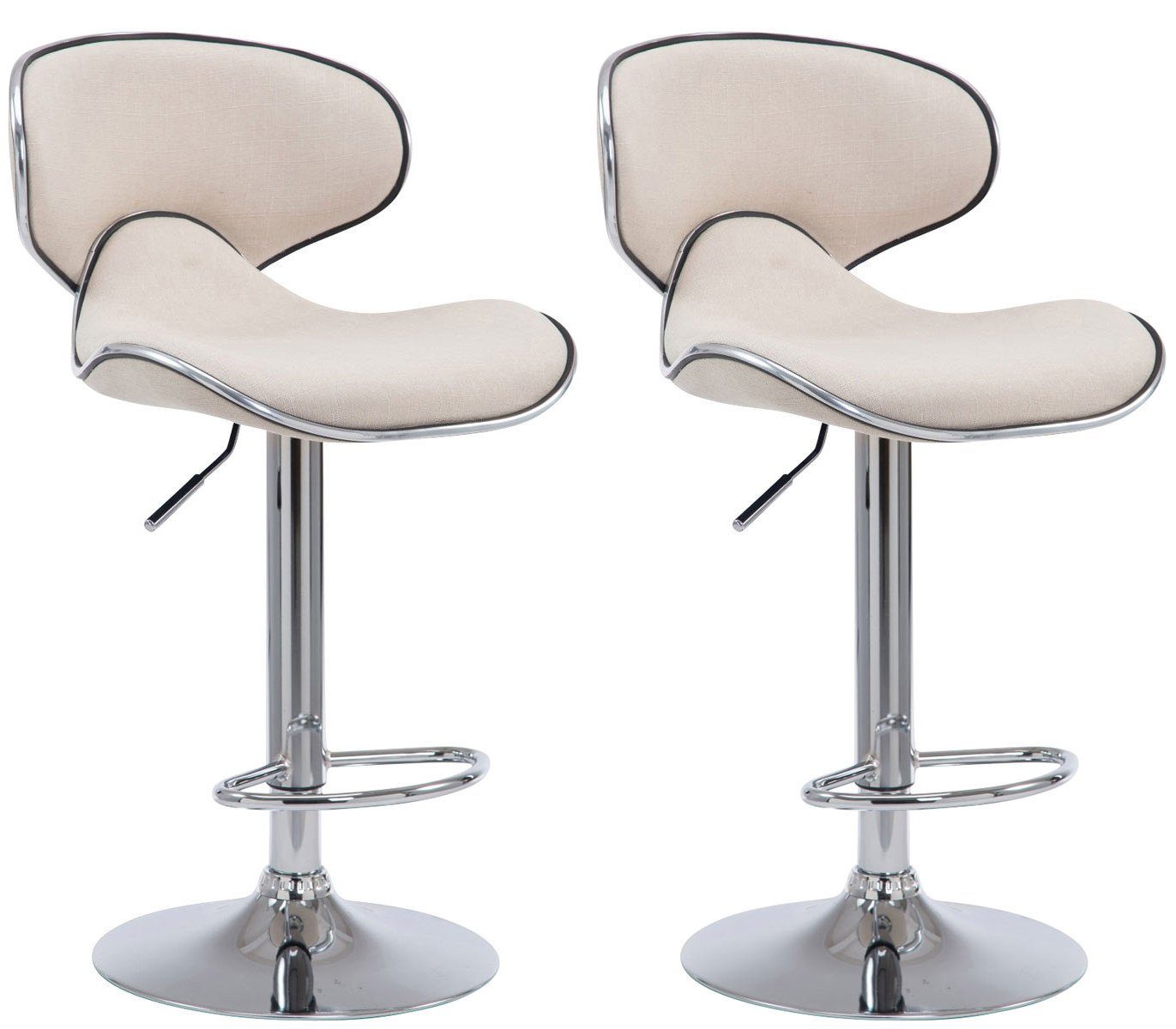Barhocker 2er Set Barhocker Las Vegas V2 Stoff chrom