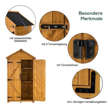 MCombo Gerätehaus MCombo Gartenschrank Werkzeugschrank 1000, Outdoor-Schrank Gartenbox, Satteldach, Holz,48 X 90 X 178 cm