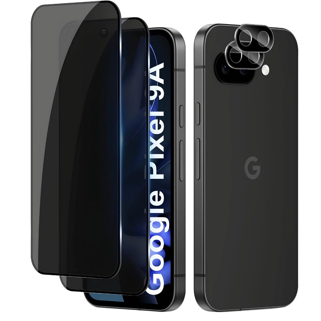 SmartUP Displayschutzglas 2X Schutzglas für Google Pixel 9A Blickschutz Display Kamera Full 9H für Google Pixel 9A, 4 Stück, Anti-Spy, Blickschutz, Privacy
