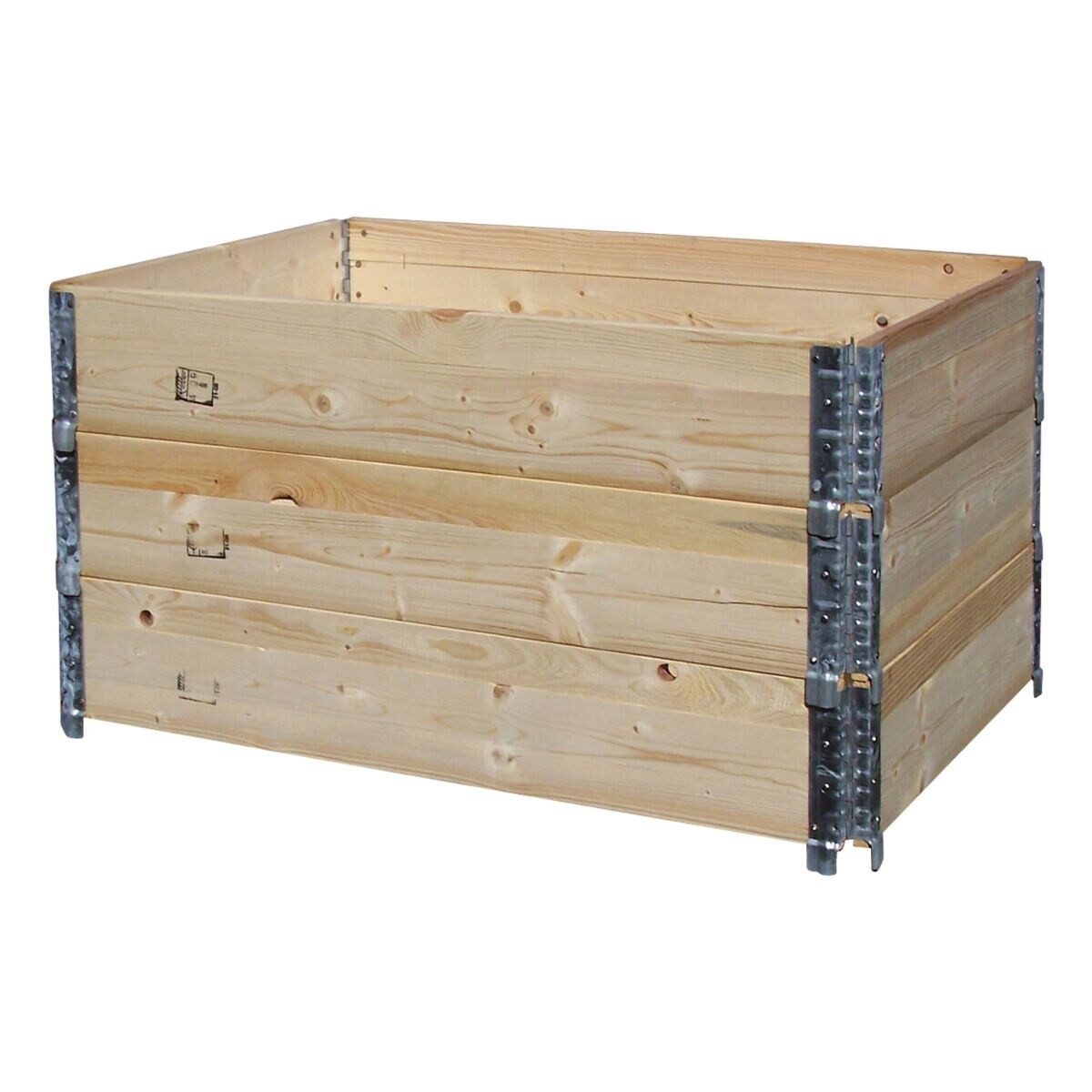 GERSO Hochbeet (3 St., 3-tlg), Holzaufsatzrahmen für Europalette