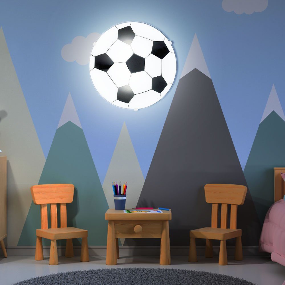 Leuchtmittel Lampe Dekolicht, inklusive, Kinder Glas Jungen etc-shop Decken Leuchte Spiel Warmweiß, Zimmer Fußball im