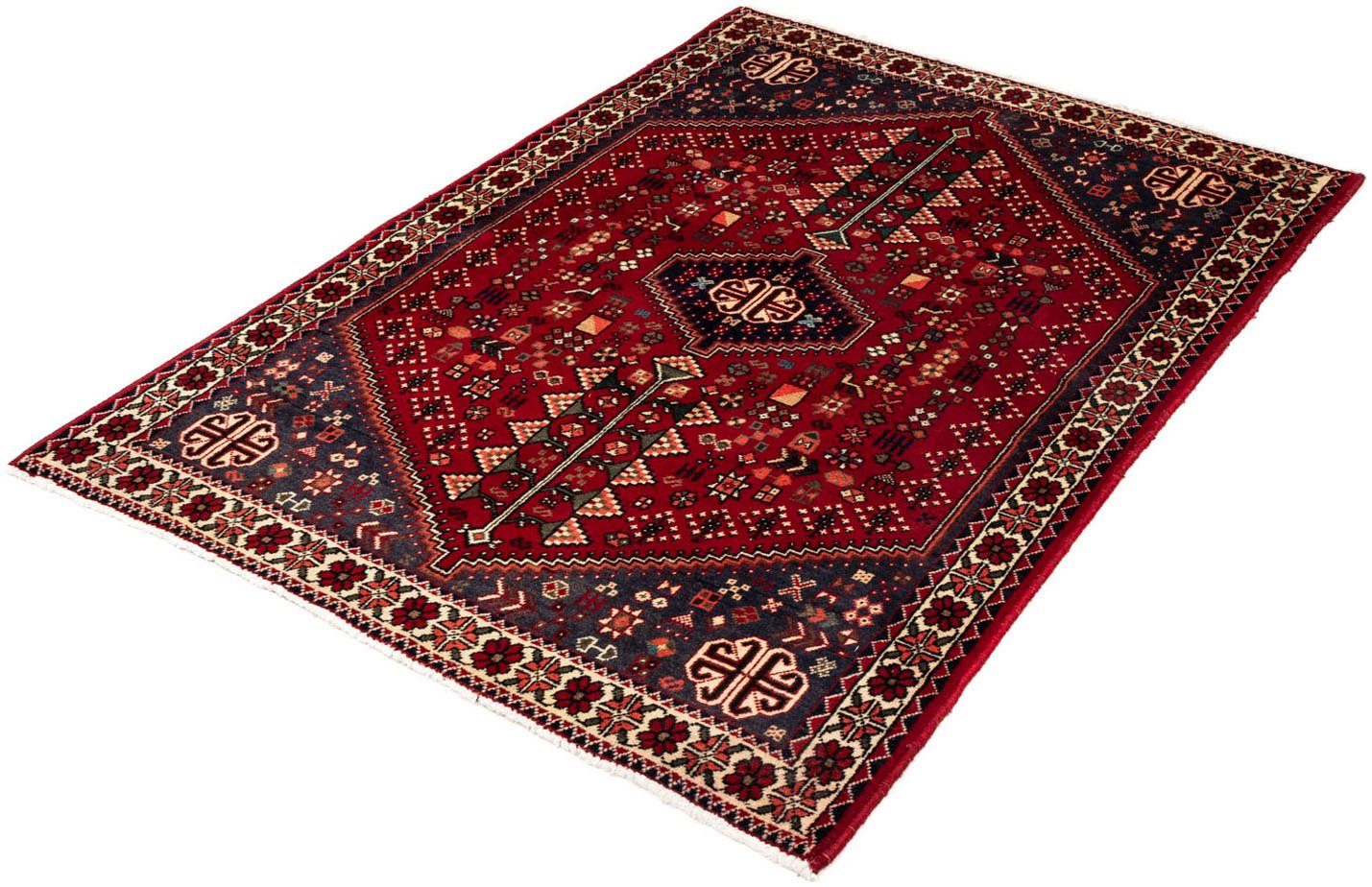 Wollteppich Abadeh Medaillon Rosso scuro 148 x 108 cm, morgenland, rechteckig, Höhe: 10 mm, Handgeknüpft | Kurzflor-Teppiche