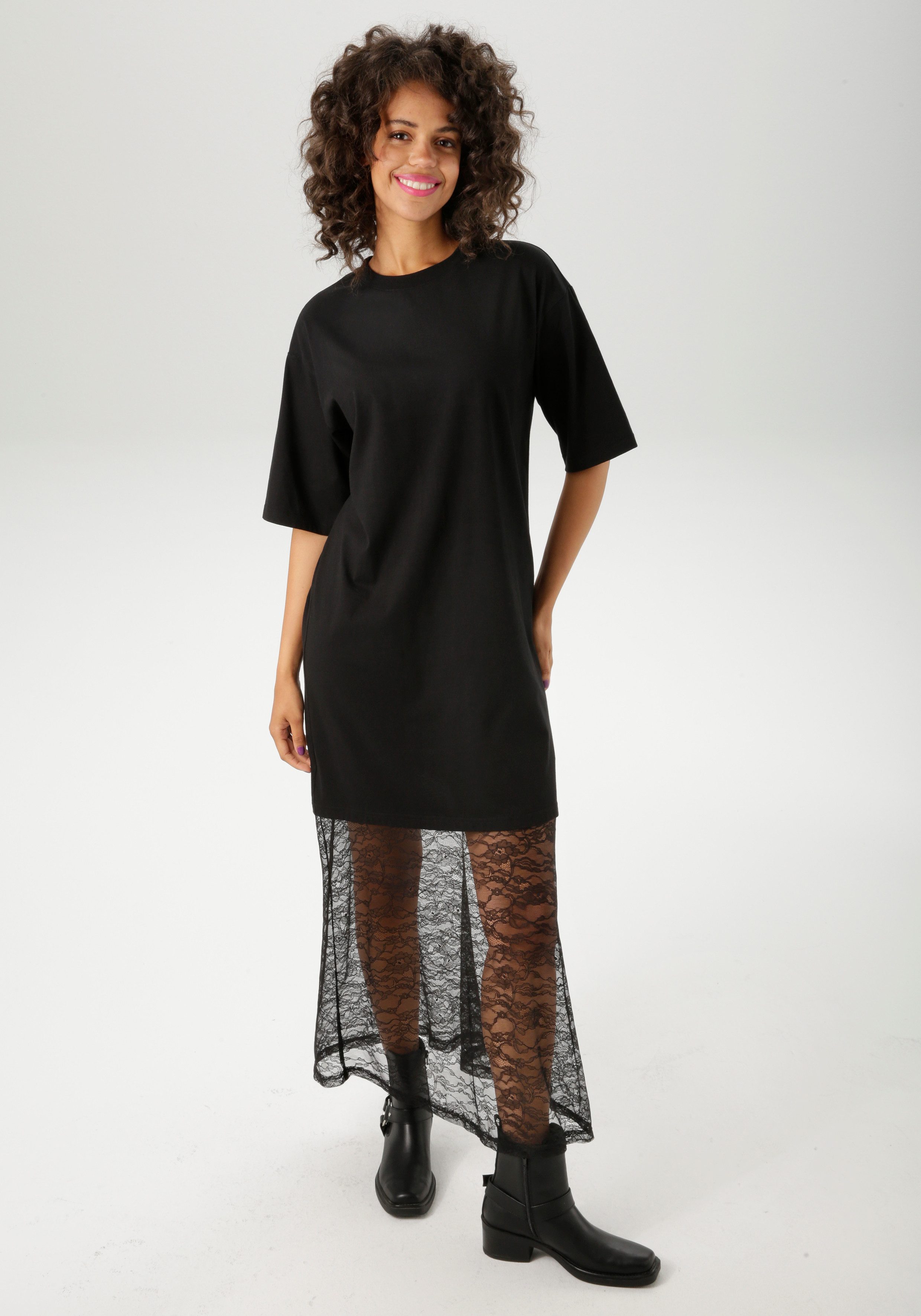 Aniston CASUAL Maxikleid mit raffinierter Spitze günstig online kaufen