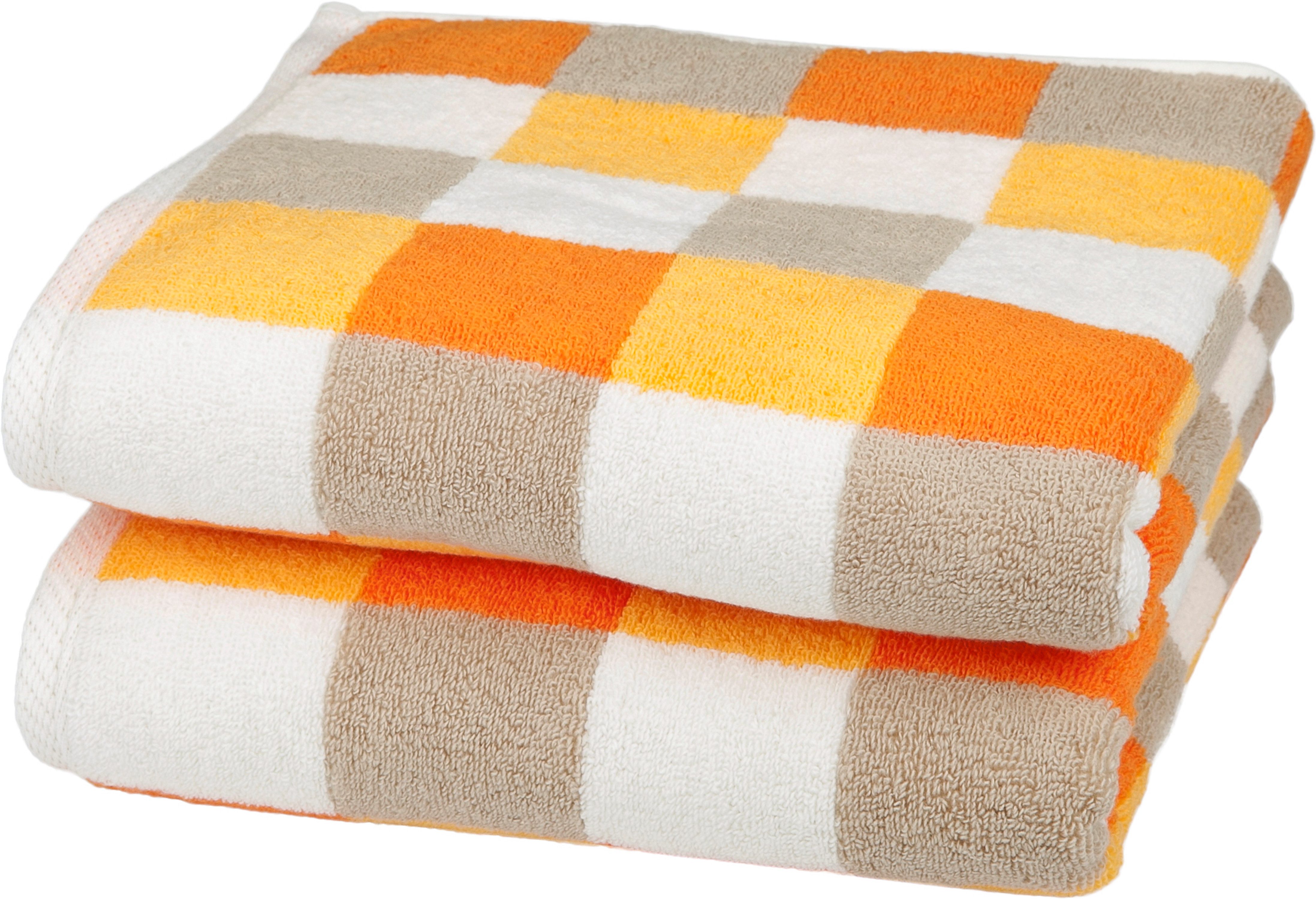 ROSS Handtücher Würfelfond, Frottier (Set, 2-St), 100% Baumwolle