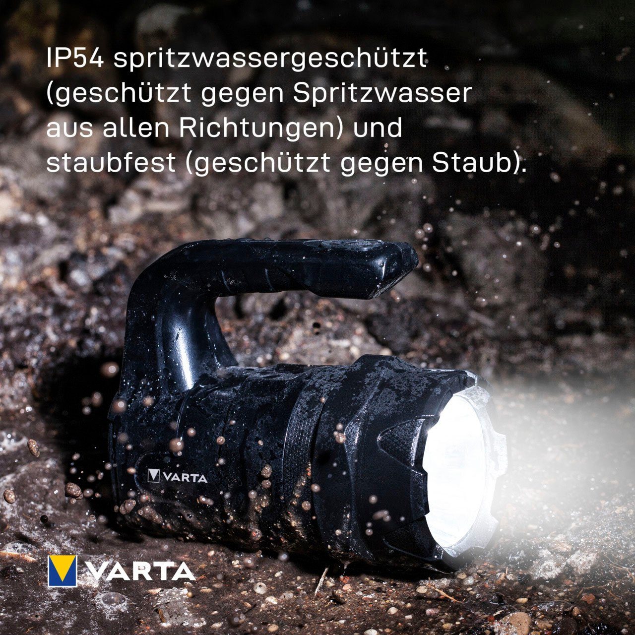 VARTA Taschenlampe Indestructible staubdicht, 6 Pro LED stoßabsorbierend, eloxiertes (7-St), und Watt Gehäuse wasser- Aluminium BL20