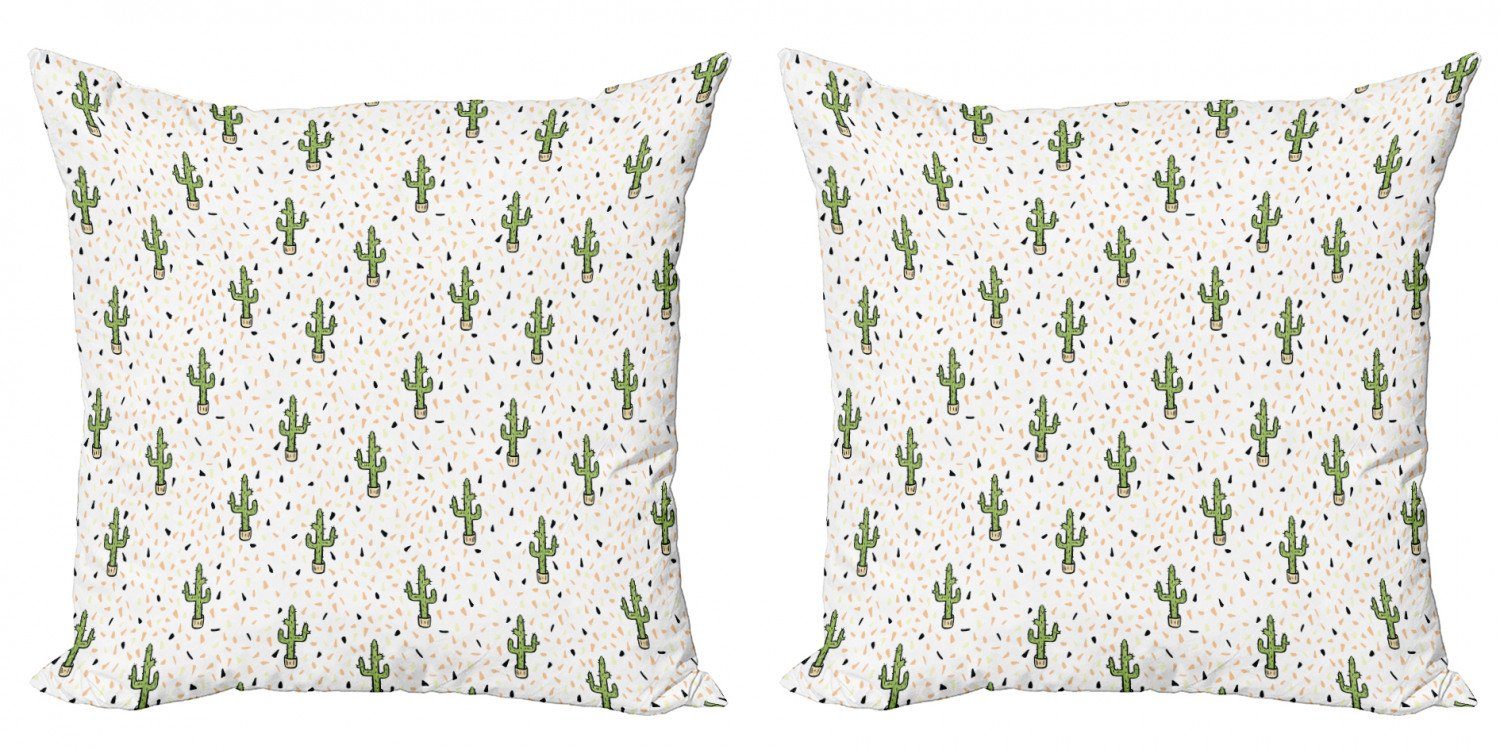 Kissenbezüge Modern Accent Doppelseitiger (2 Pflanzen Abakuhaus Cactus Töpfen in Exotisch Stück), Digitaldruck