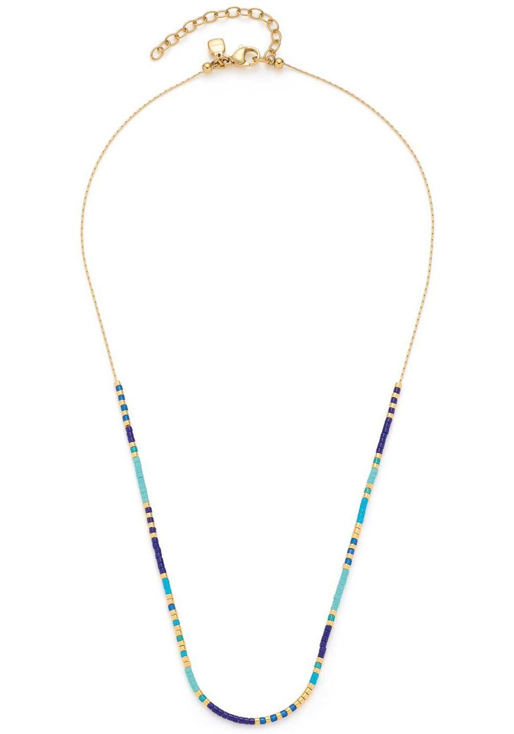 JEWELS BY LEONARDO Halskette 'Ciao Lou' - Goldfarbene Edelstahlkette Mit Miyuki Perlen, 42-47 Cm
