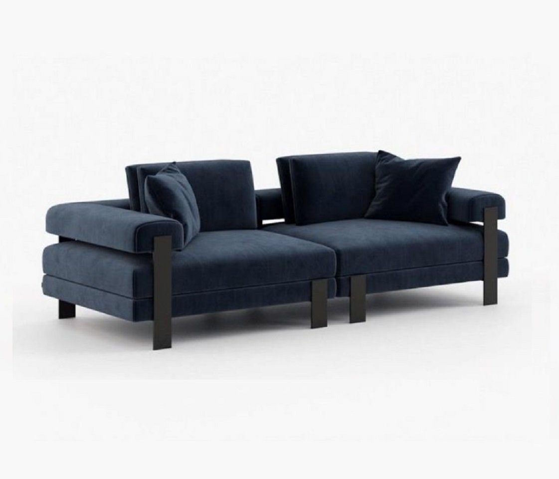 JVmoebel 2-Sitzer Blau Sofa 2 Sitzer Polstersofa Textill Design Modern Couch Luxus, 1 Teile, Made in Europe