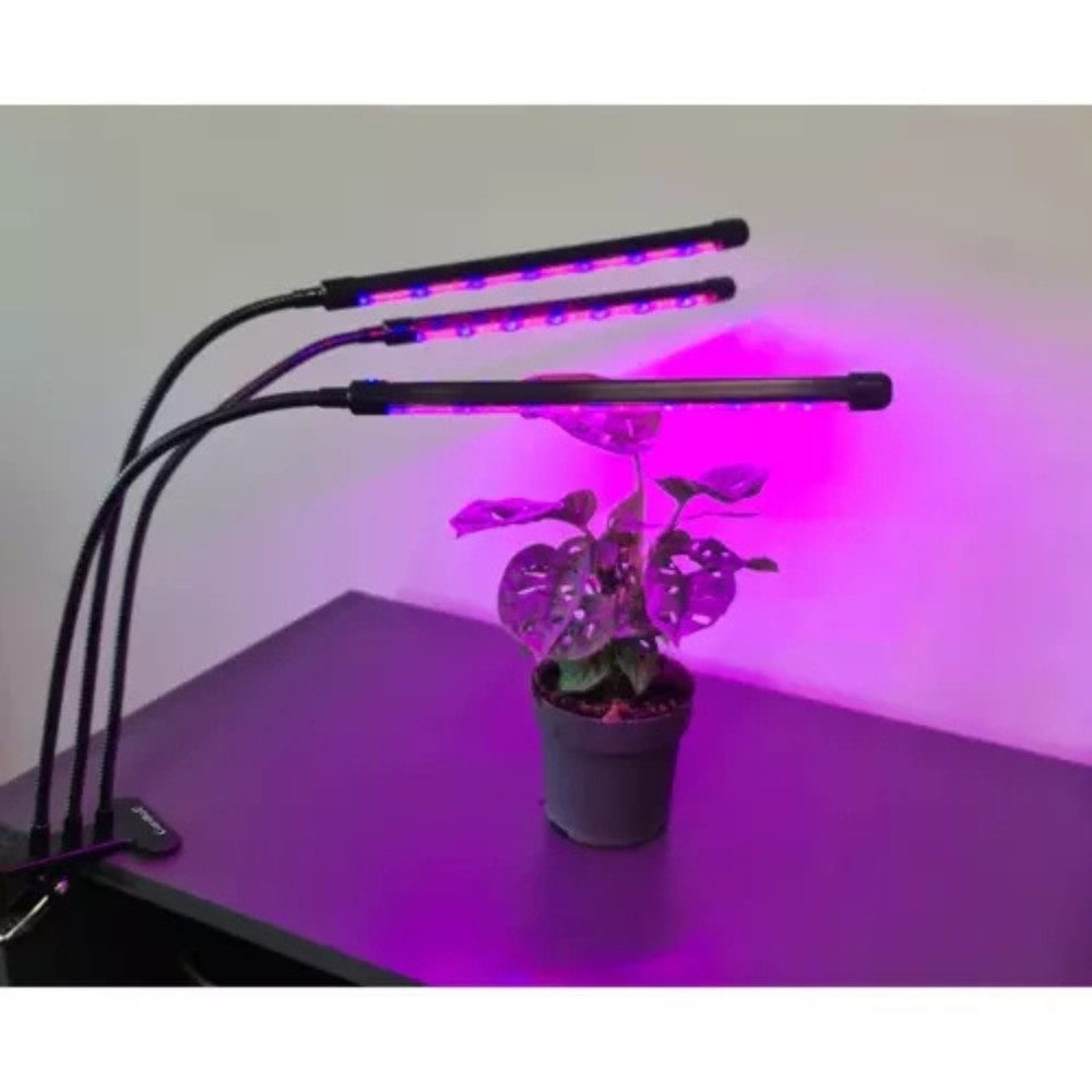 Gardlov Pflanzenlampe LED Pflanzenwachstumslampe, Pflanzenwachstum, LED fest integriert, blau, lila, rot, Beleuchtungsintensität einstellbar in 9 Stufen