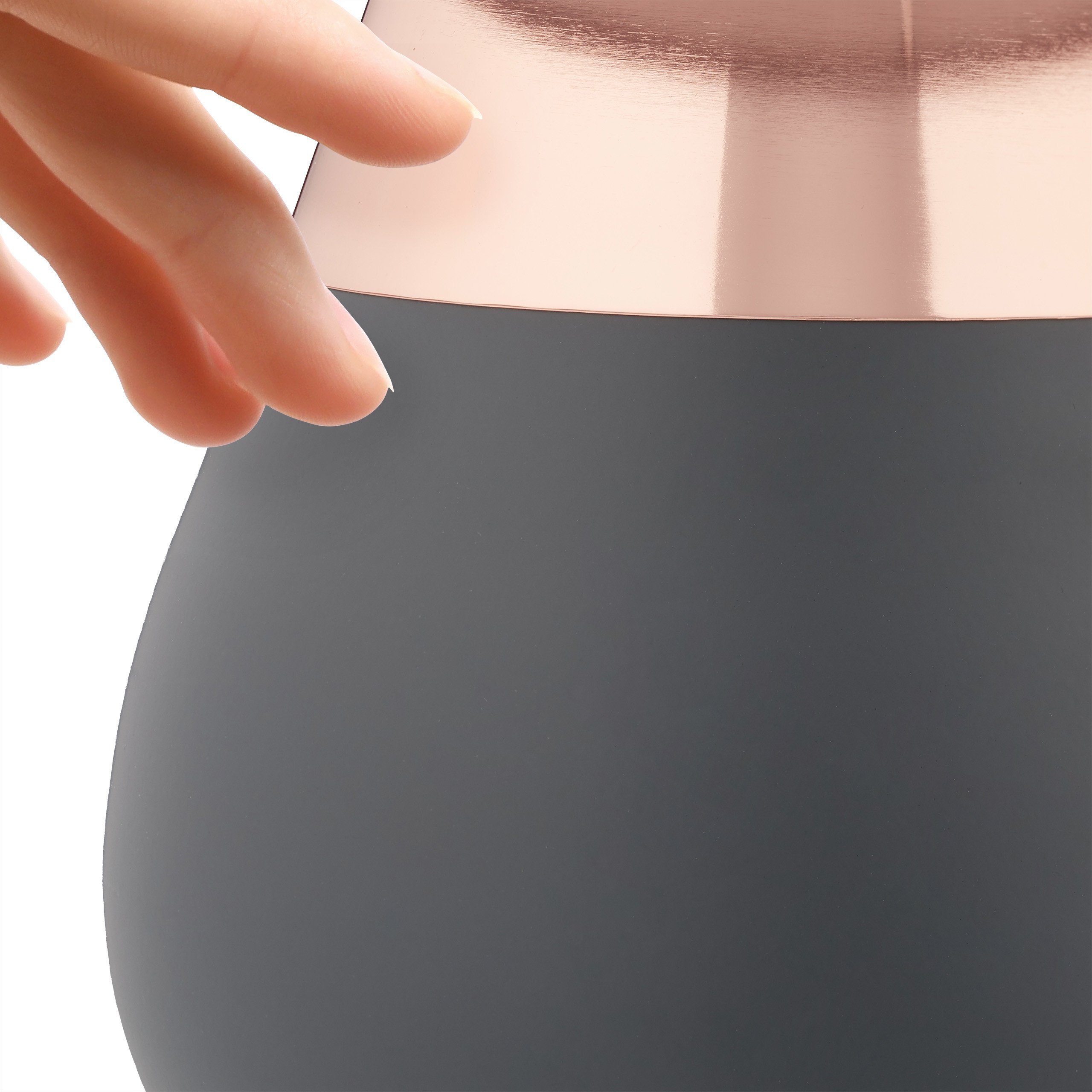 relaxdays Nachttischlampe Touch oval, Kupfer