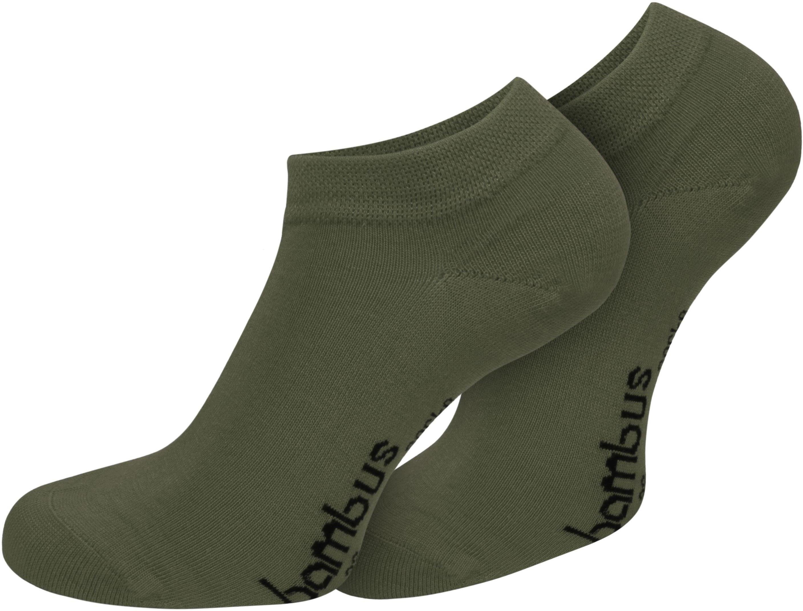 6 normani (6er-Set, Oliv/Khaki/Schwarz Paar) Paar Viskose Sneakers Sneakersocken seidenweich 6 durch Bambus-Gesundheitssocken