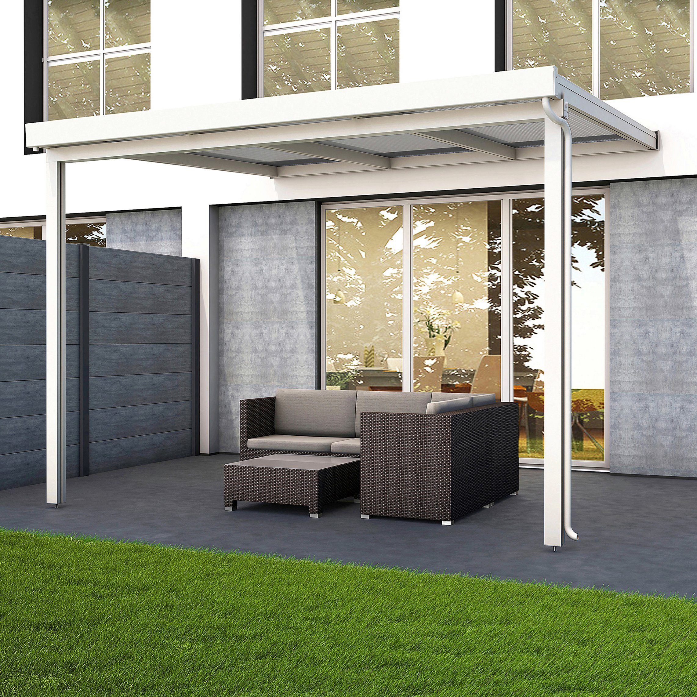 GUTTA Terrassendach Premium, BxT: 309,4x306 cm, Bedachung Dachplatten, BxT: 309x306 cm, Dach Acryl Klima blue