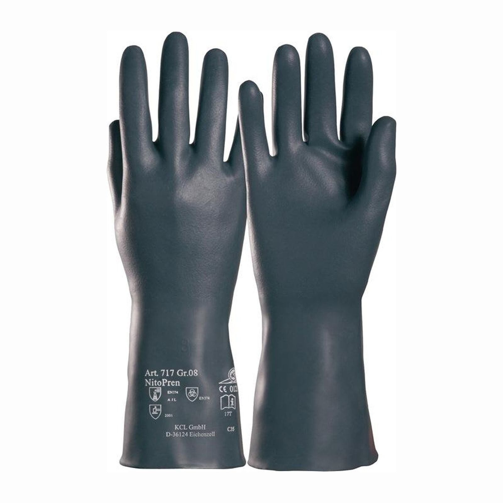 Honeywell Chemikalien-Schutzhandschuhe Honeywell Chemiehandschuh Nitopren 717 Gr. 10 dunkelgrau EN 388 EN 374