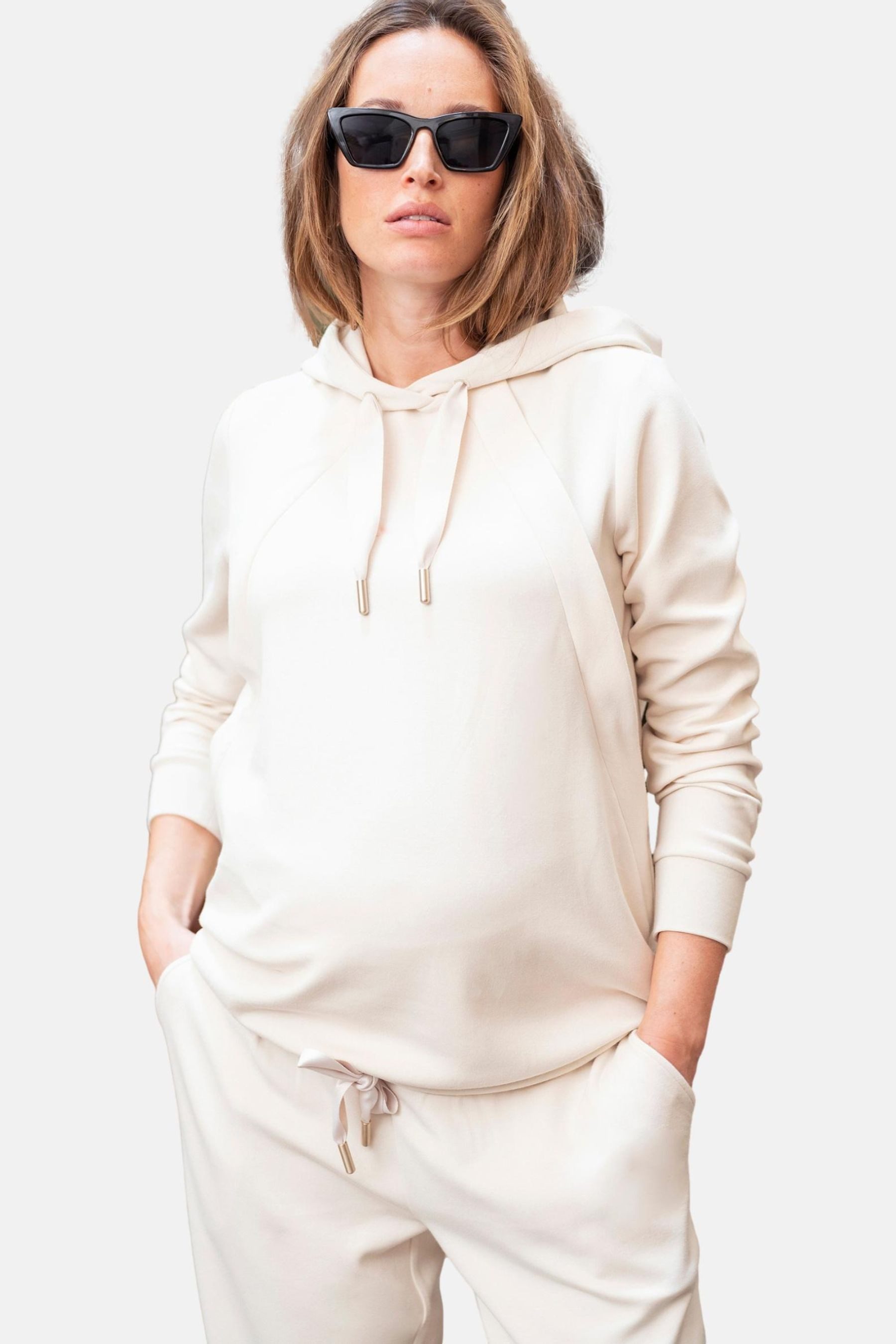 Seraphine Kapuzenpullover Seraphine Still-Hoodie Modal mit Reißverschlüssen (1-tlg)