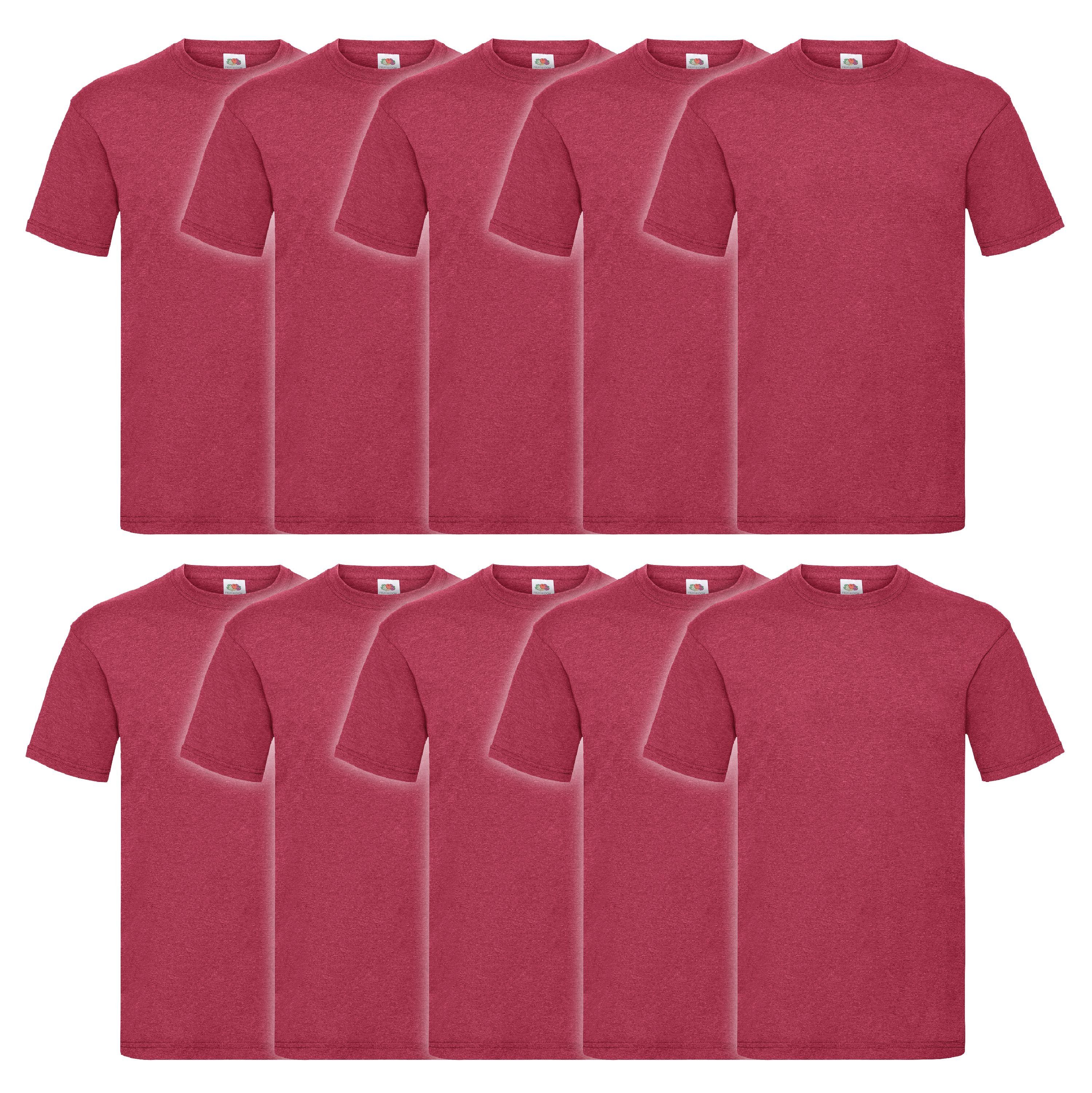 Fruit of the Loom Rundhalsshirt Fruit of the Loom Valueweight T 10er Pack vintage rot meliert