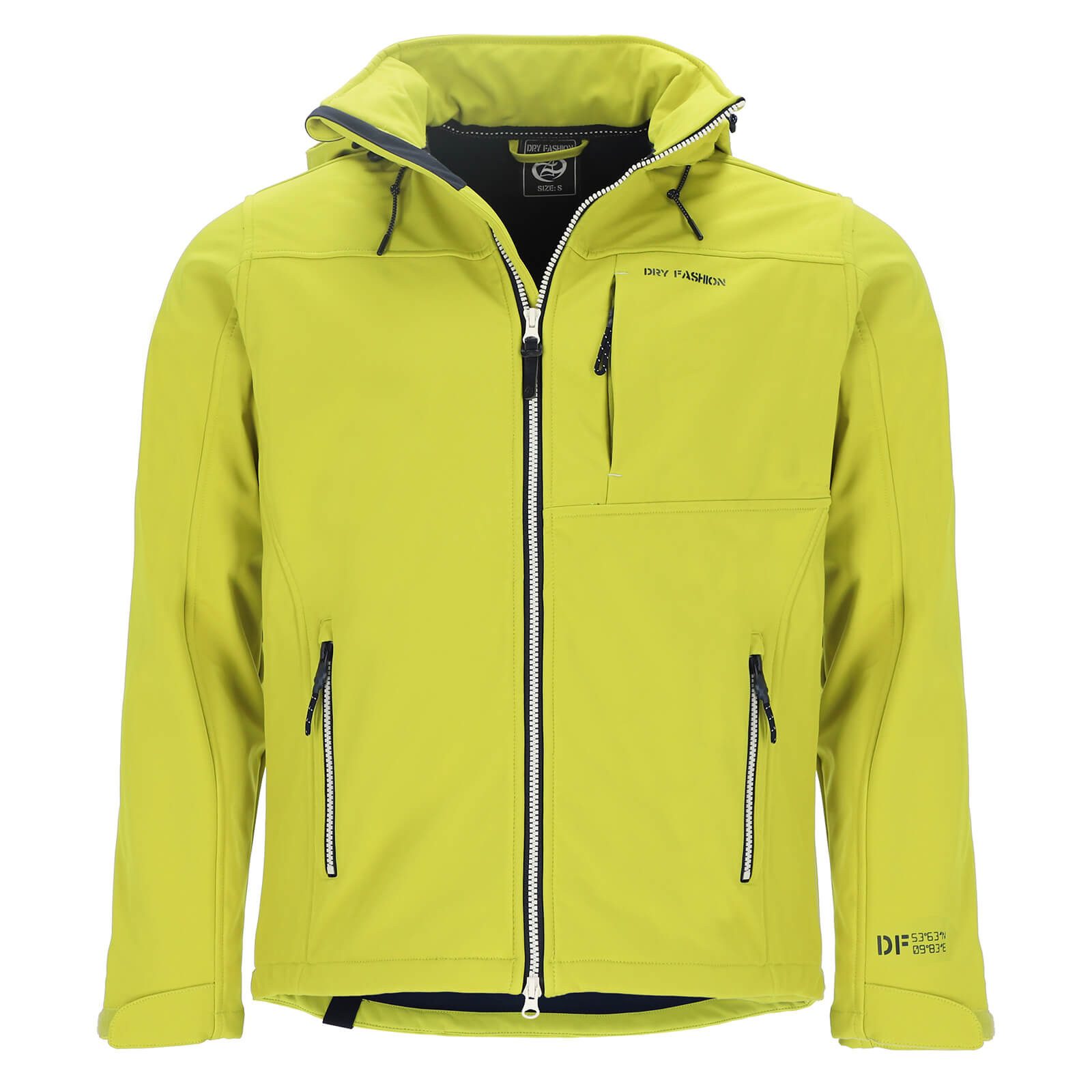 Dry Fashion Softshelljacke Amrum Herren Jacke Softshell Fleece-Innenfutter - Outdoor-Jacke Modern Atmungsaktiv, Wind- & wasserabweisend, 2-Wege-Reißverschluss, Taschen