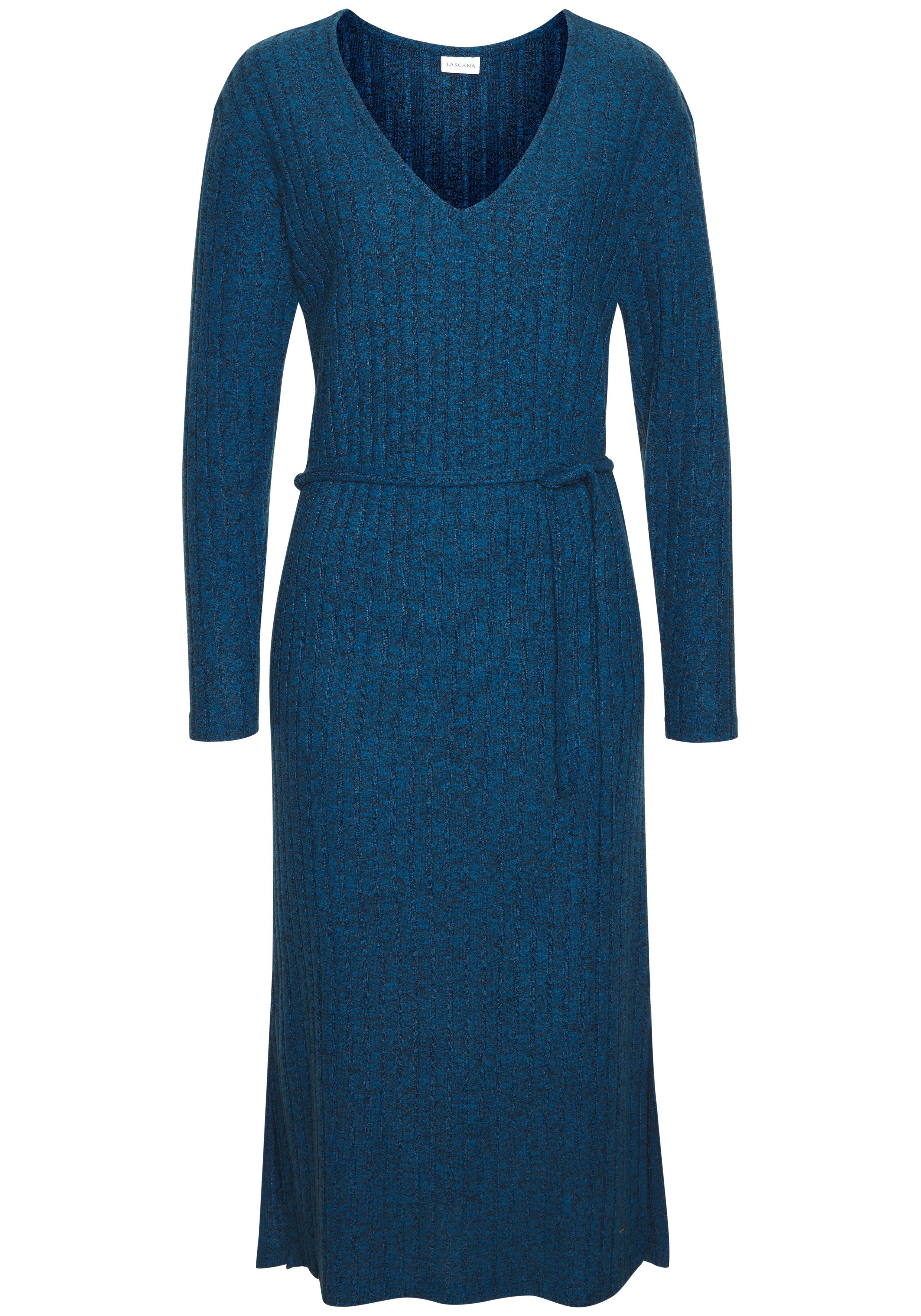 LASCANA Strickkleid Lounge-/ Rippkleid mit weiten Ärmeln und Taillenband, Loungewear. € 49,99