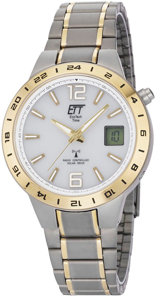 ETT Funkuhr Basic Titan EGT-11410-40M, Armbanduhr, Solar, Herren, Titan, automatischer Kalender
