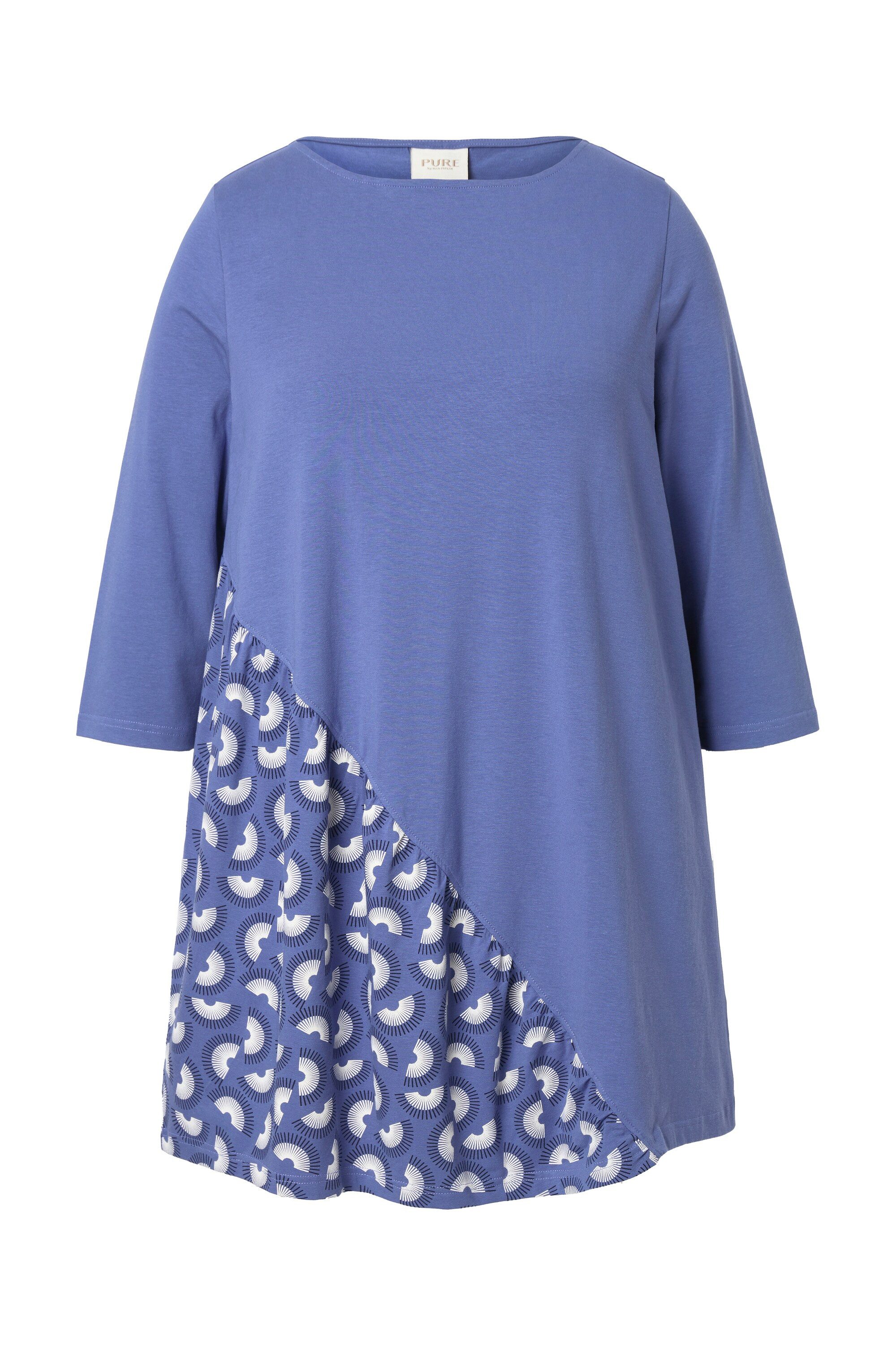 Ulla Popken Longshirt Shirt A-Linie U-Boot-Ausschnitt 3/4-Arm günstig online kaufen