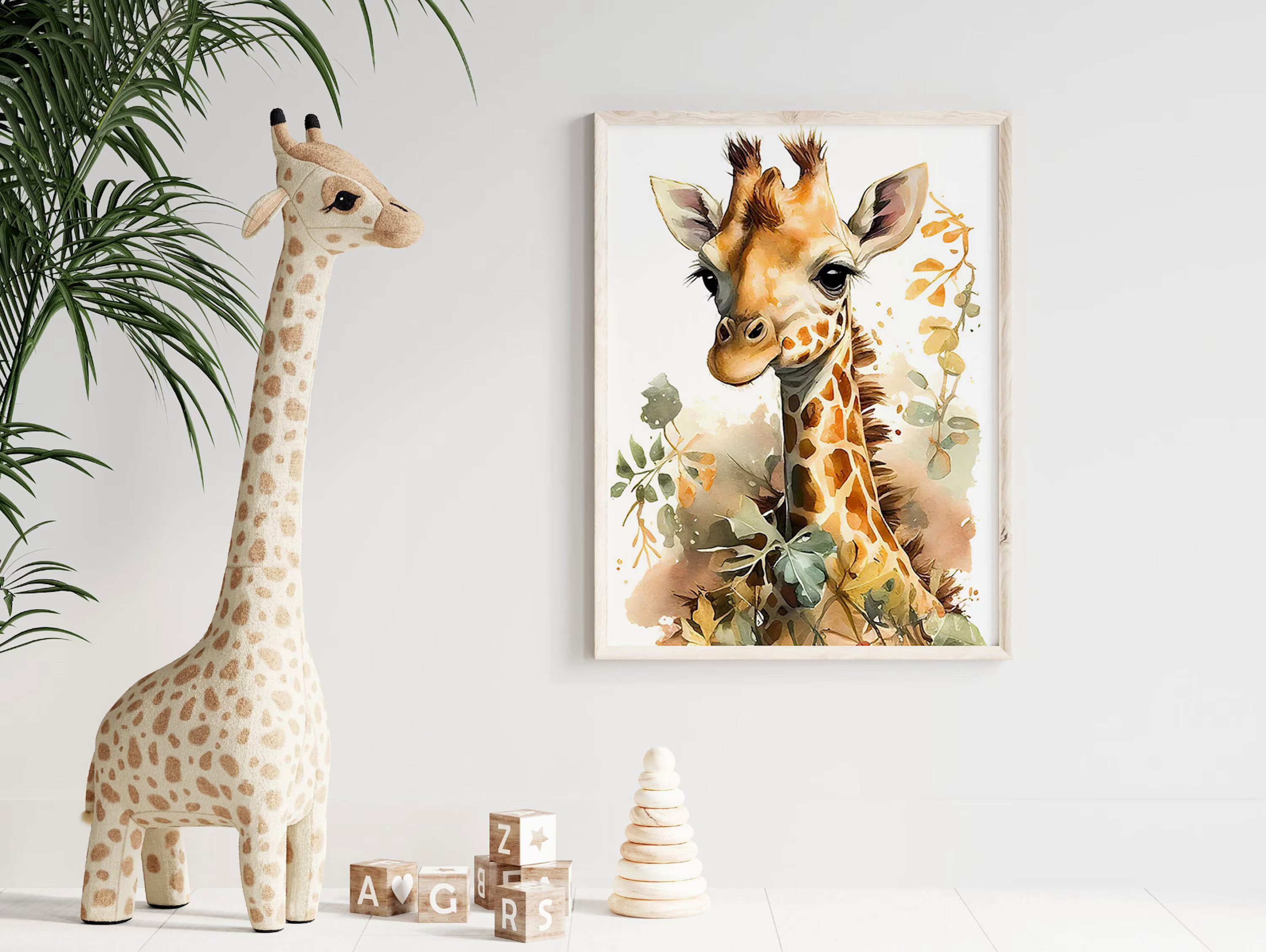 JUSTGOODMOOD Poster Safari Tiere Löwe Elefant Giraffe Dschungel Kinderzimmer, Löwe (1 St), verschiedene Größen verfügbar – Bild 4 von 5