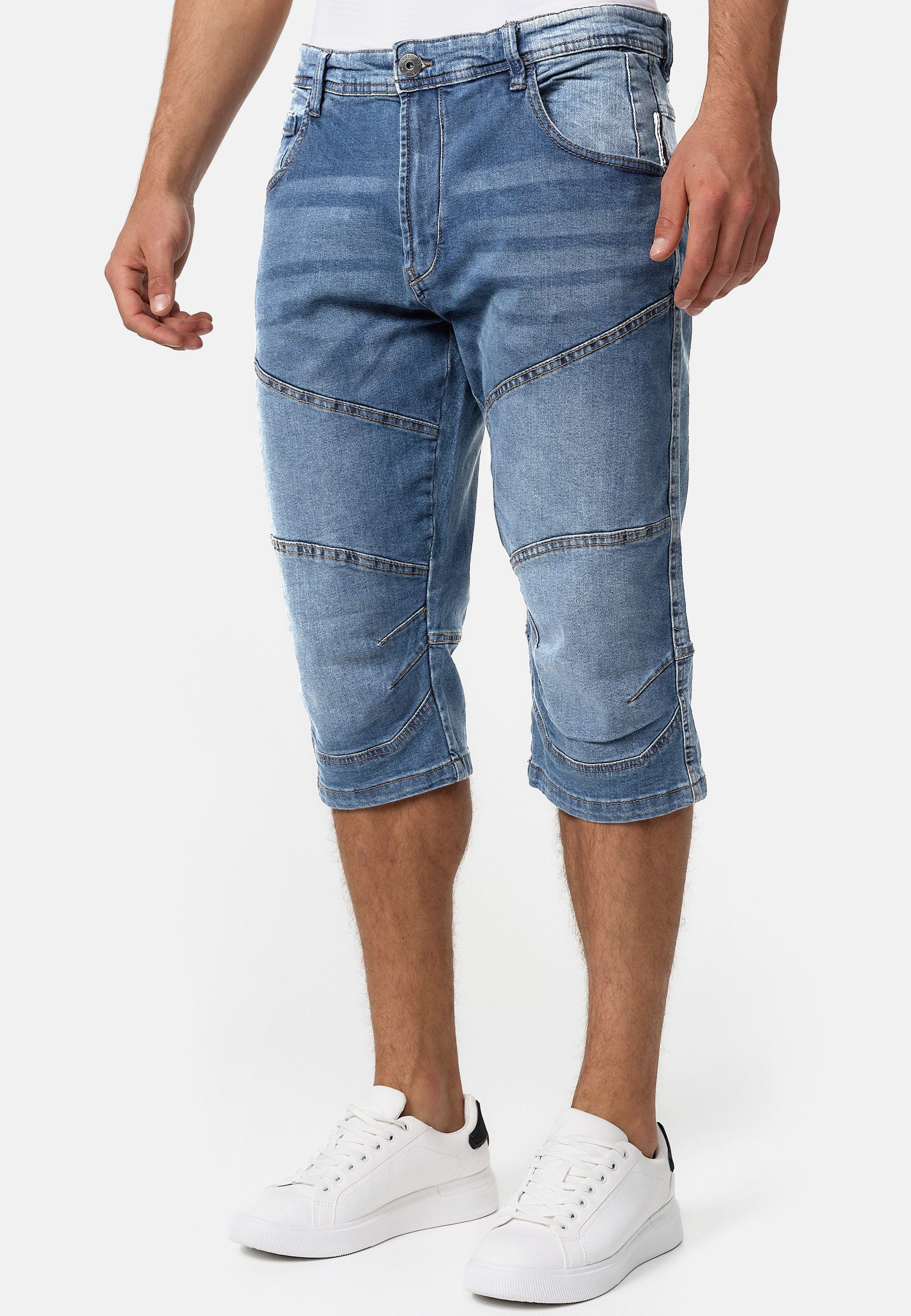 Indicode 3/4-Jeans Herren Fortune Herrenshorts Jeansshorts Shorts 3/4 Jeansshorts mit 5 Taschen