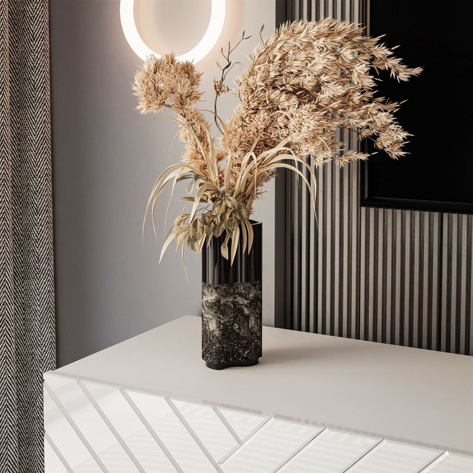 ALLHOUSE24 Lowboard Lowboard ELISE 190 Fischgrätenfront Hochglanz GOLD Meta günstig online kaufen