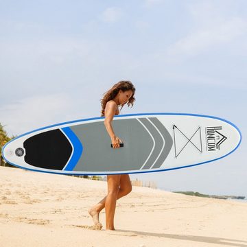 HOMCOM SUP-Board Surfboard, Fishboard, (Set, 6 tlg., mit Pumpe und Transportrucksack), mit Paddel