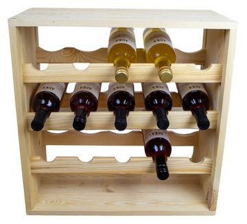 Kistenkolli Altes Land Allzweckkiste Flaschenregal für 15 Flaschen in natur Weinschrank Weinständer Weinreg