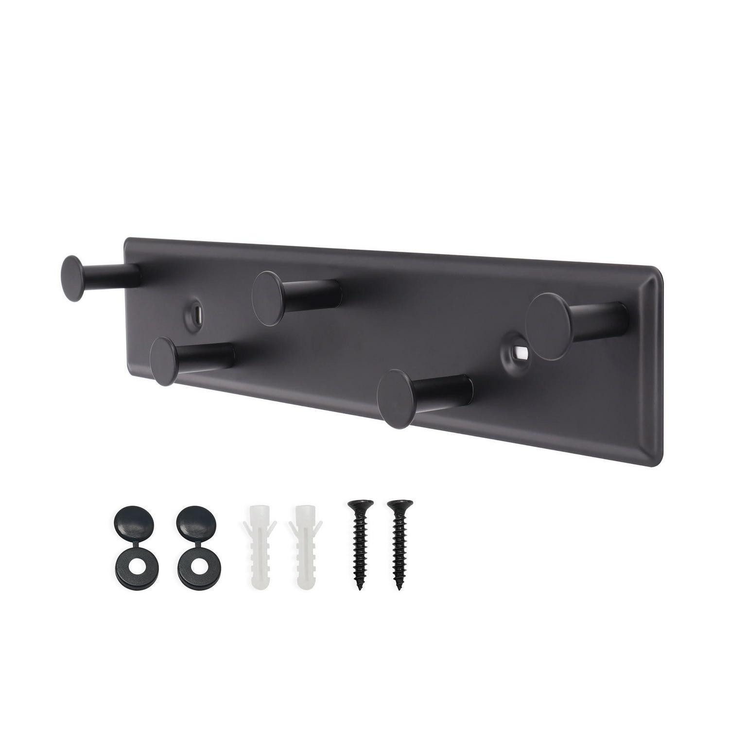 LuxusKollektion Wandgarderobe Wandhaken 5 Haken Schwarz