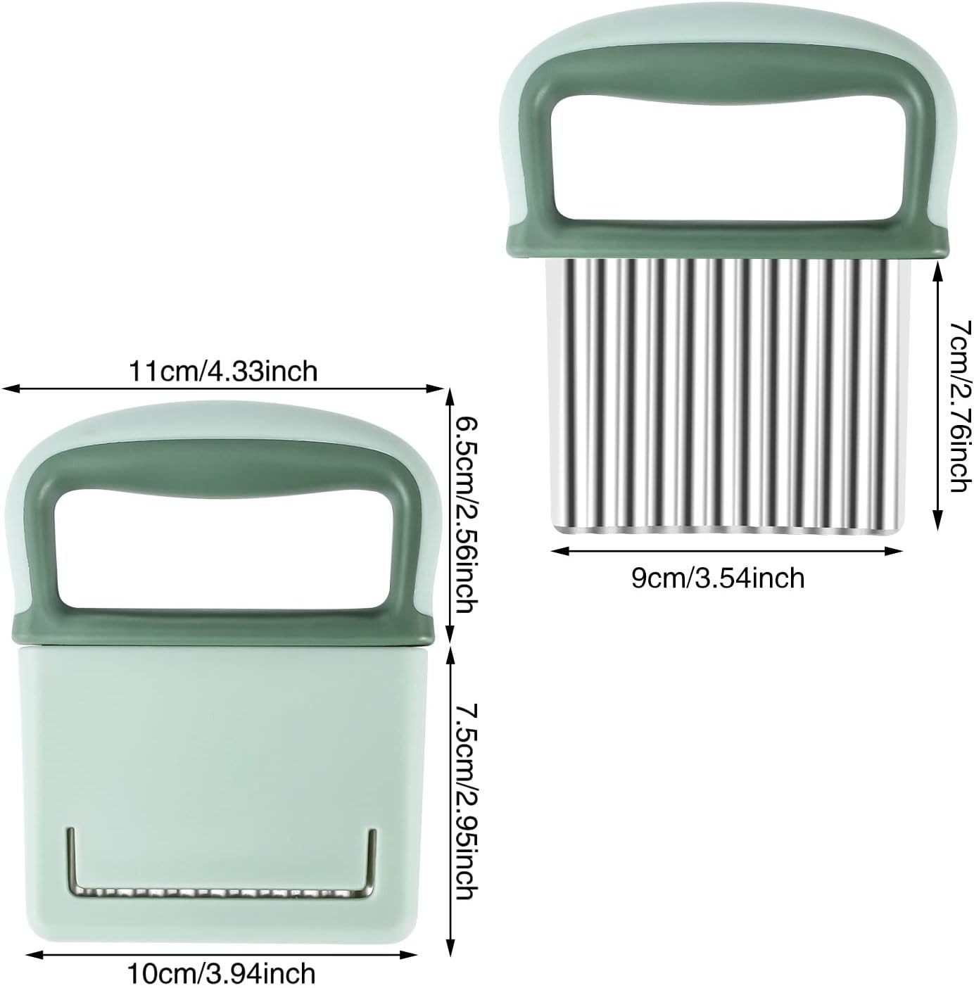 Venkuber Pommesschneider Kartoffel Wellenmesser, Edelstahl Wellenschnitt Gemüse, (Wellenschneider mit Griff&Schützendem Kartoffelschneider Werkzeug), für Obst S – Bild 3 von 5