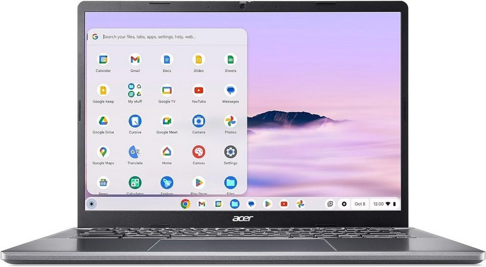 Acer Chromebook Plus 514 Touchscreen CB514-3H Chromebook (35,56 cm/14 Zoll,  AMD Ryzen 3 7320C, AMD Radeon 610M, 256 GB SSD, 8GB RAM, WiFi 6, KI Webcam,  IPS, bis 4,10 GHz Turbo)