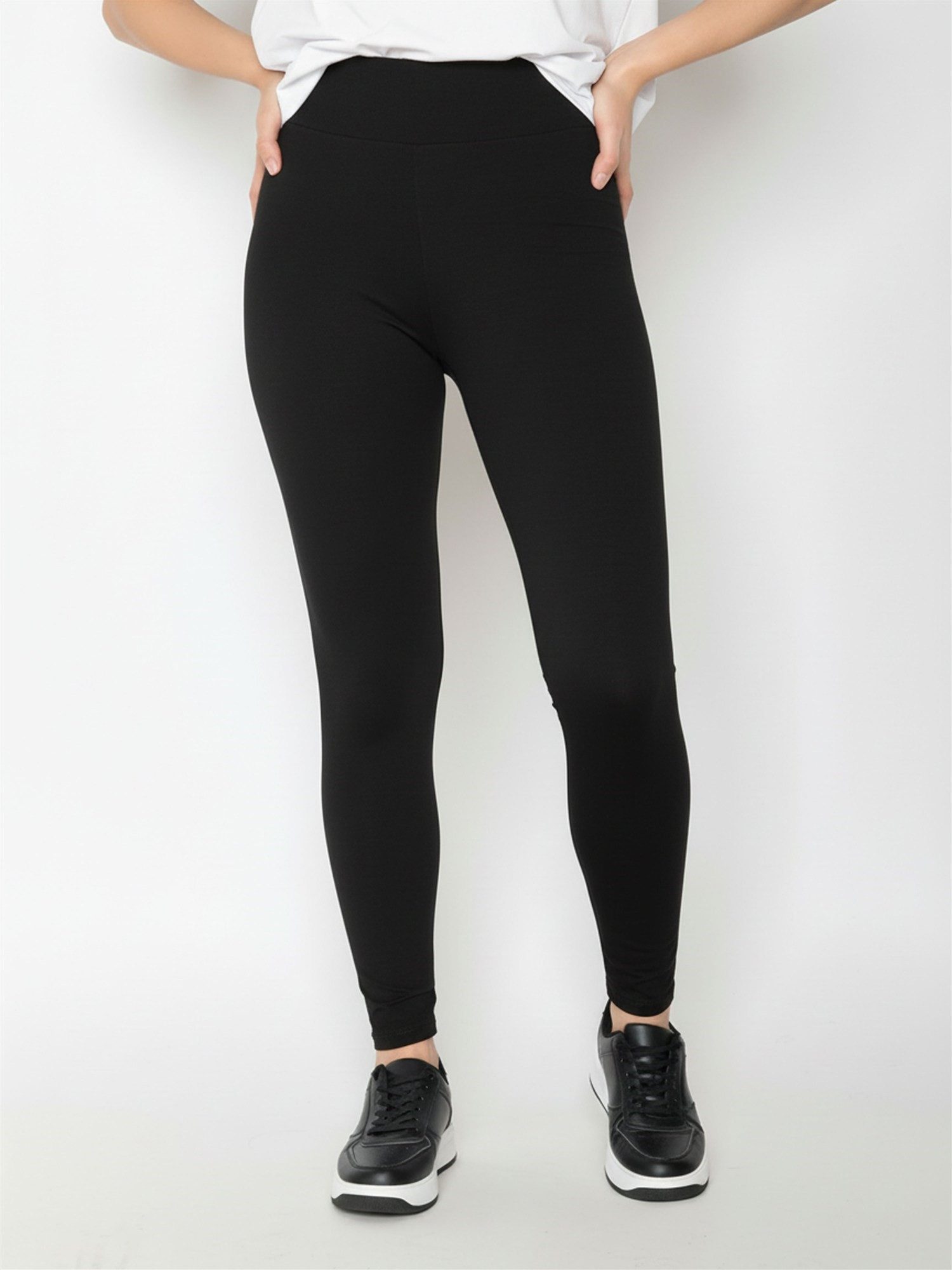 GreenBomb Leggings Long Basic Motiv Basic (1-tlg) blickdicht, hoher Bund, enger Schnitt, Bio-Baumwolle, GOTS
